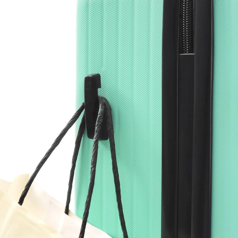 3-Piece, 20, 24, 28-Inch Modern Luggage Sets with Side Hooks and TSA Lock, for Boarding Travel, Green