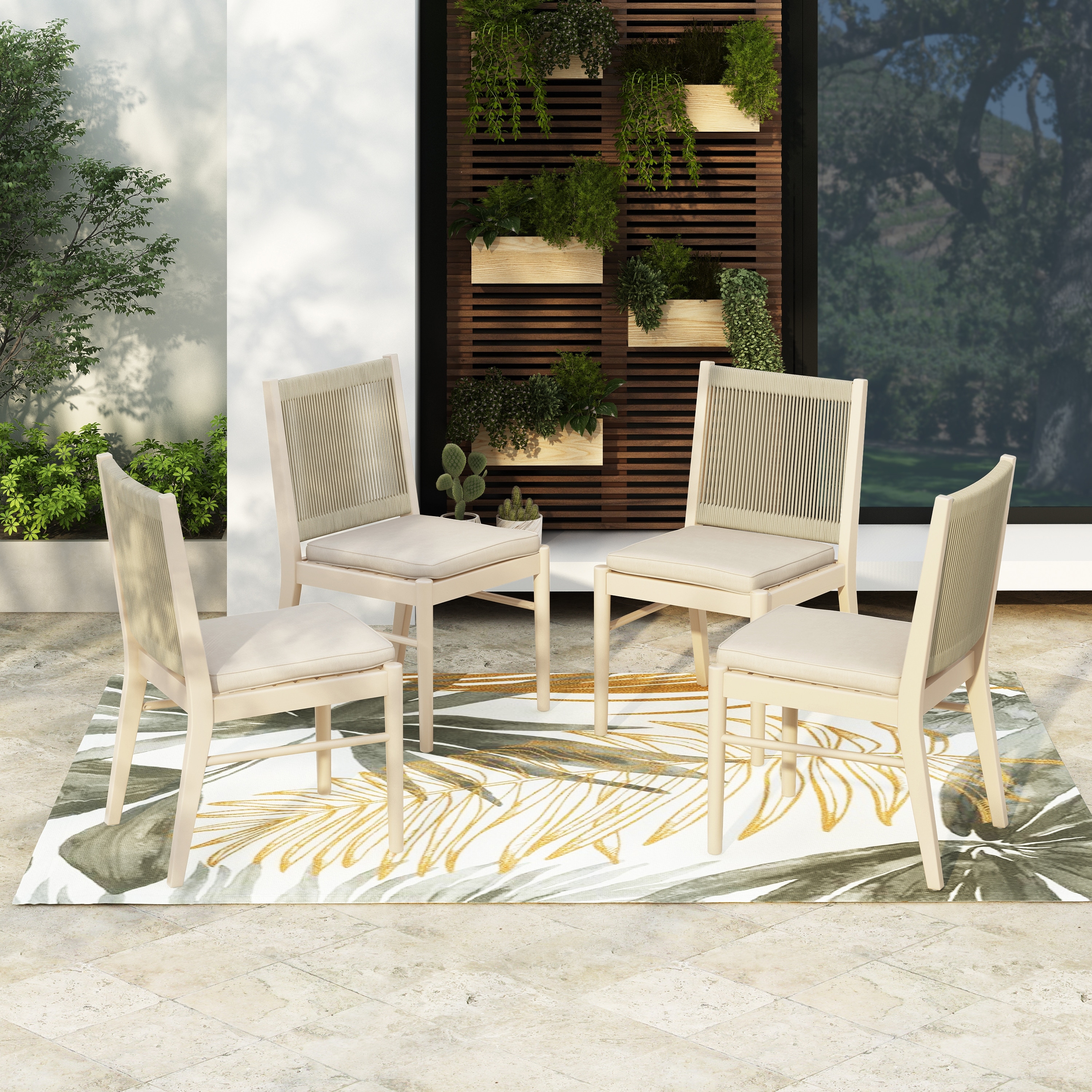 Patio Dining Chair Side Chair Set of 2 Reading Chair, Accent Chair Coffee Chair Club Chair with Cushions