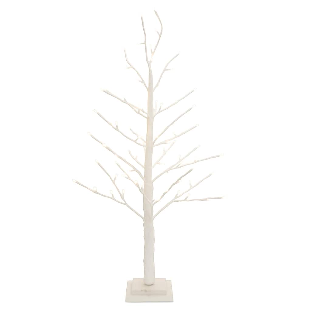 LED Lighted Glittered Christmas Twig Tree - 36" - White