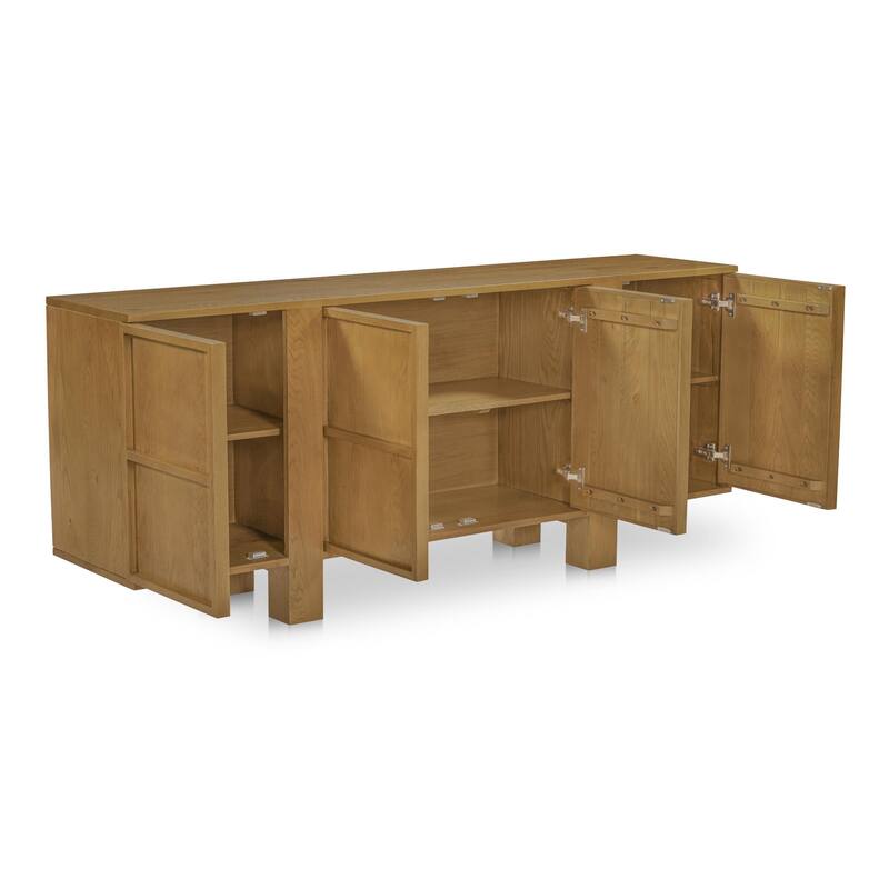 NADAAL STUDIOS Vionette, Four Doors Sideboard With Solid Oak - 74"W x17"D x31"H