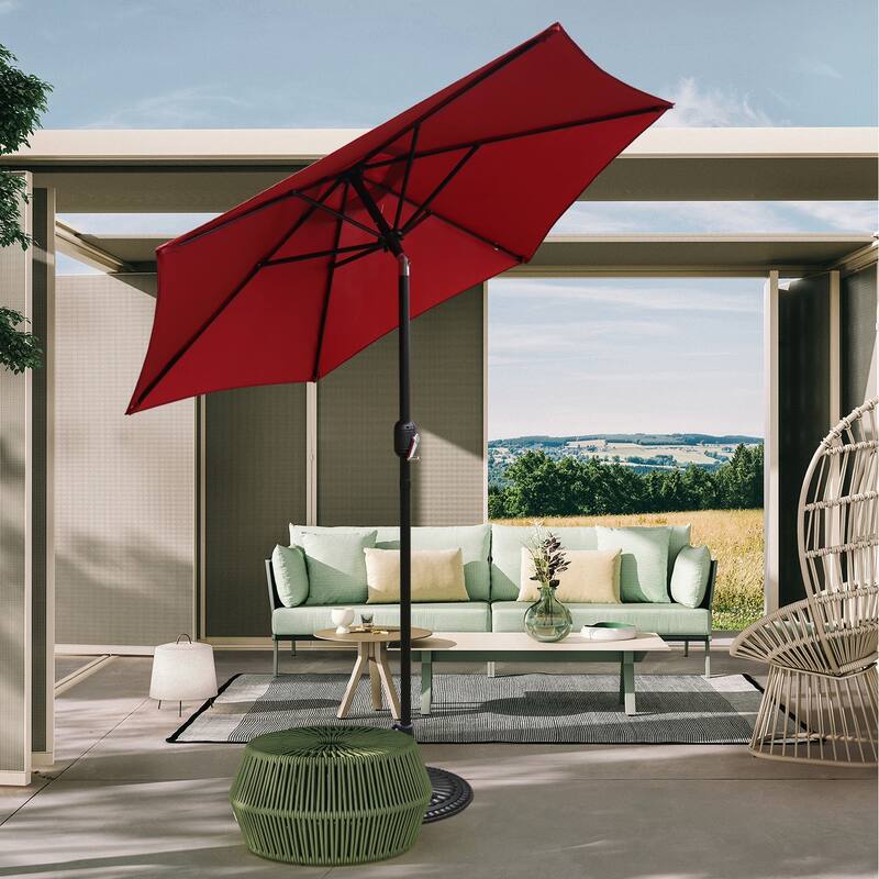 7.5 Ft Red Market/Patio Umbrella with Tilt and Crank