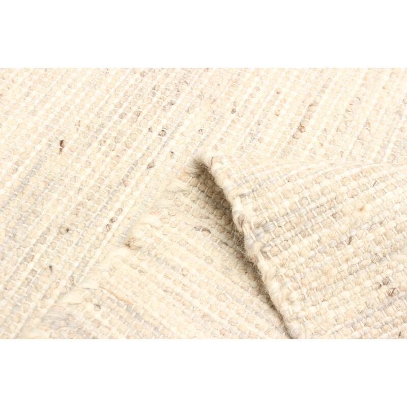 ECARPETGALLERY Braid weave Sienna Beige Wool Rug - 5'0 x 8'4