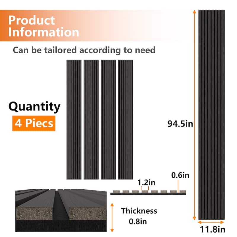 Acoustic Soundproof Slat Wall Panels 3D Decorative Wall Paneling