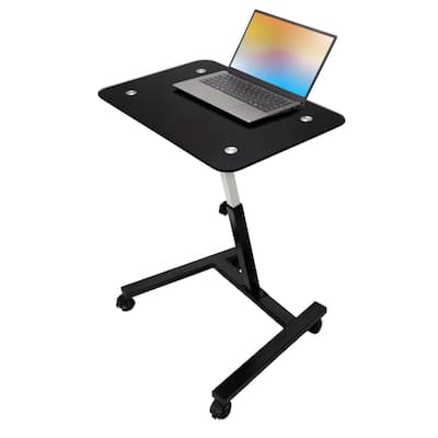 airLIFT 23.6" Tempered Glass Height Adjustable Mobile Laptop Desk Cart