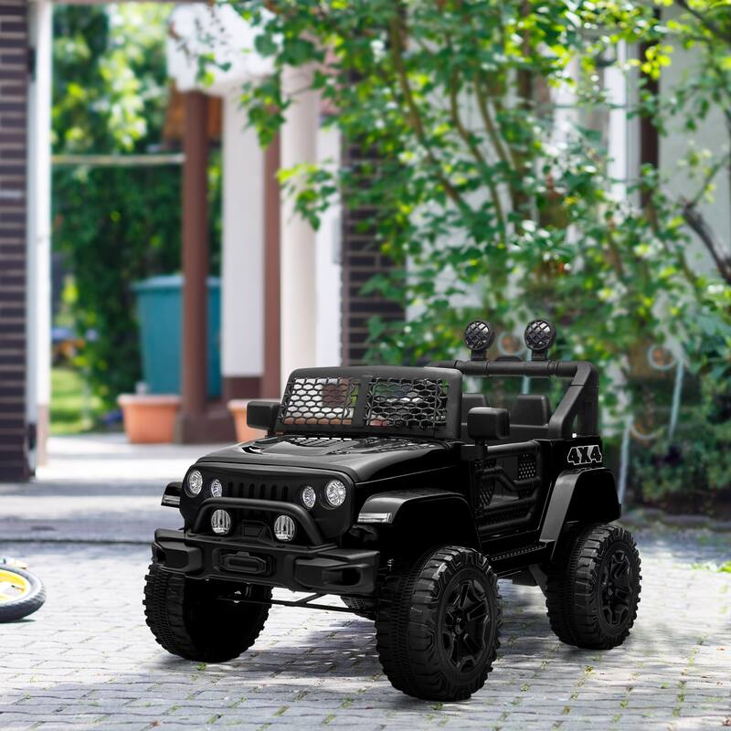 Electric Battery-Powered 12V Kids Ride On Truck with Parent Remote Control, Shock Absorbers, LED Lights, and Smooth Suspension