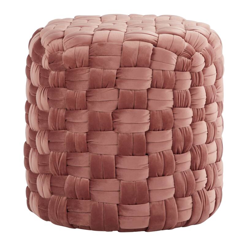 Braided Round 16" Ottoman Comfortable choice, multiple functions, classic design, and cozy corners in Velvet by LumiSource
