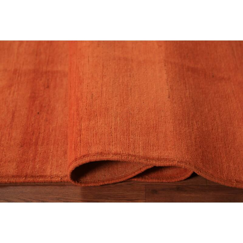 Orange Gabbeh Oriental Area Rug Handmade Wool Carpet - 6'8" x 9'5"