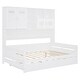 preview thumbnail 50 of 56, Wooden Platform Daybed with Twin Size Trundle, Bookcase Storage Bed with All-in-One Cabinet and Shelf