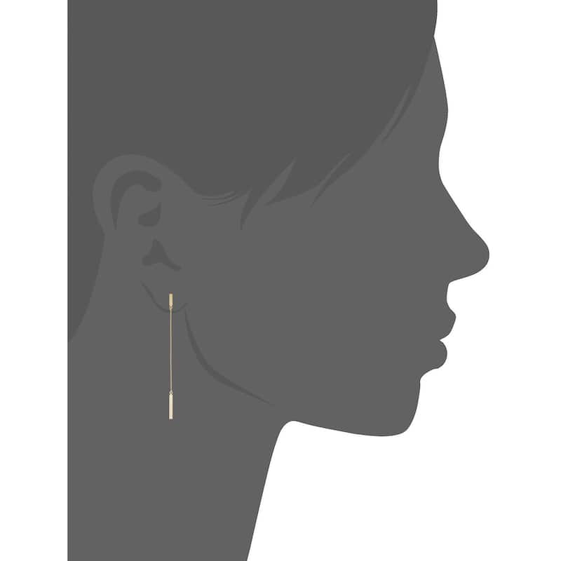 14k Yellow Gold or Rose Gold Bar Dangle Earrings