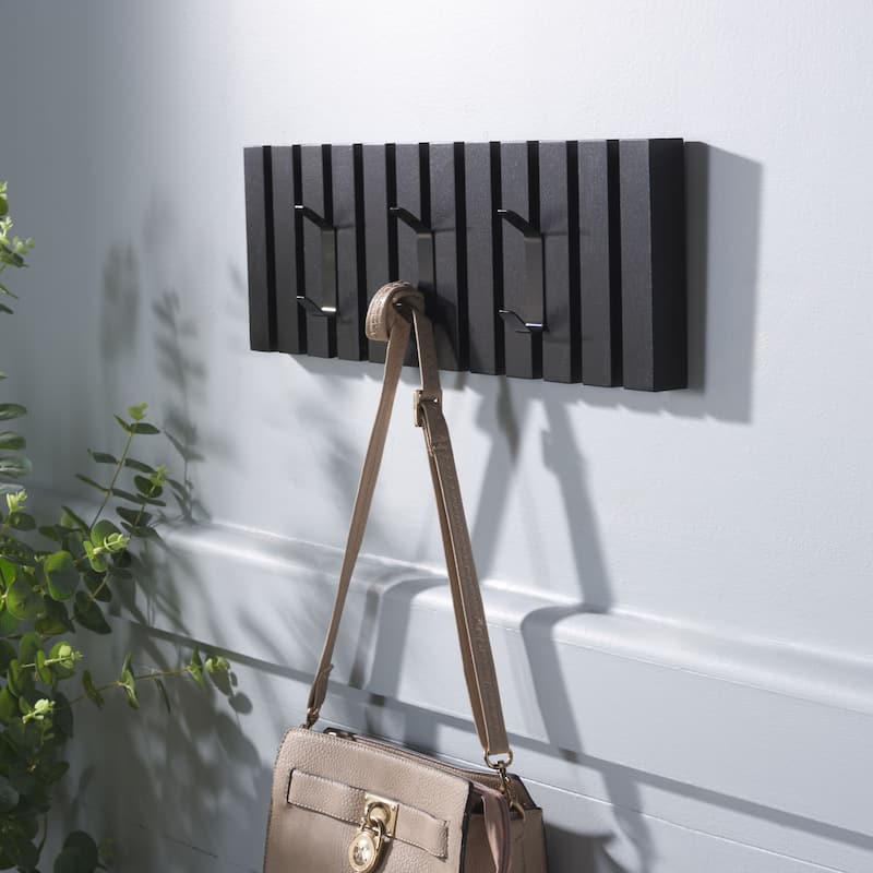 SAFAVIEH Cato 3-Hook Wall Mounted Coat Rack - 19"W x 1"D x 7"H