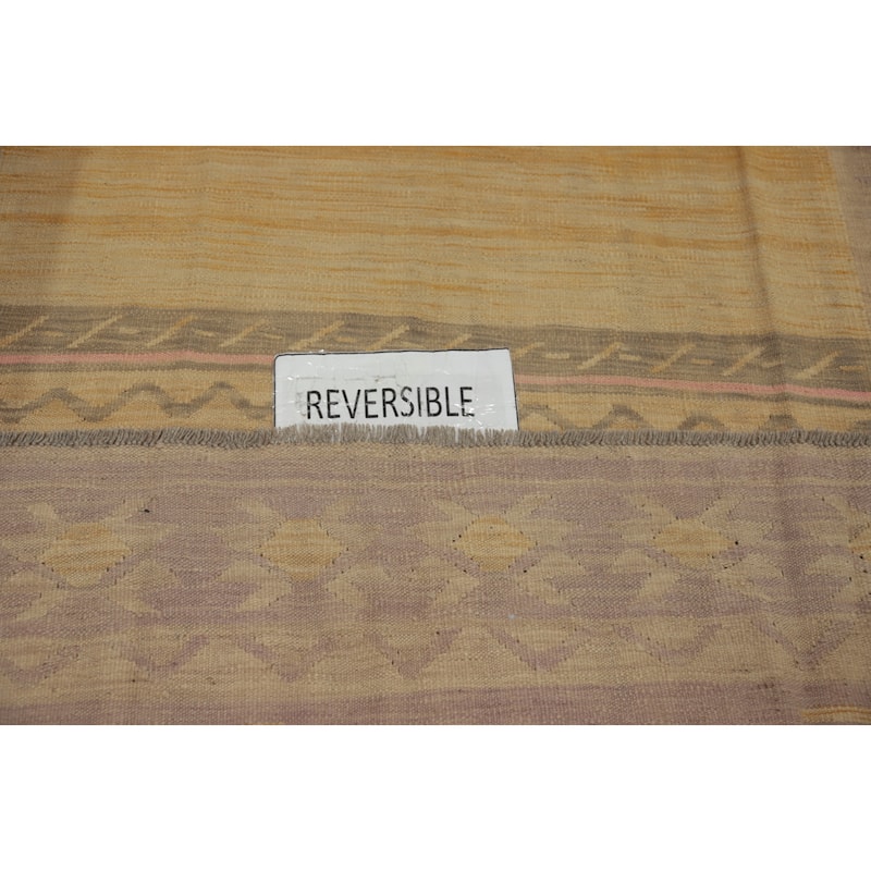 Hand Woven Oriental 100% Wool Carpet Southwestern Tribal Purples Kilim Area Rug - 7' 11'' X 5' 2''