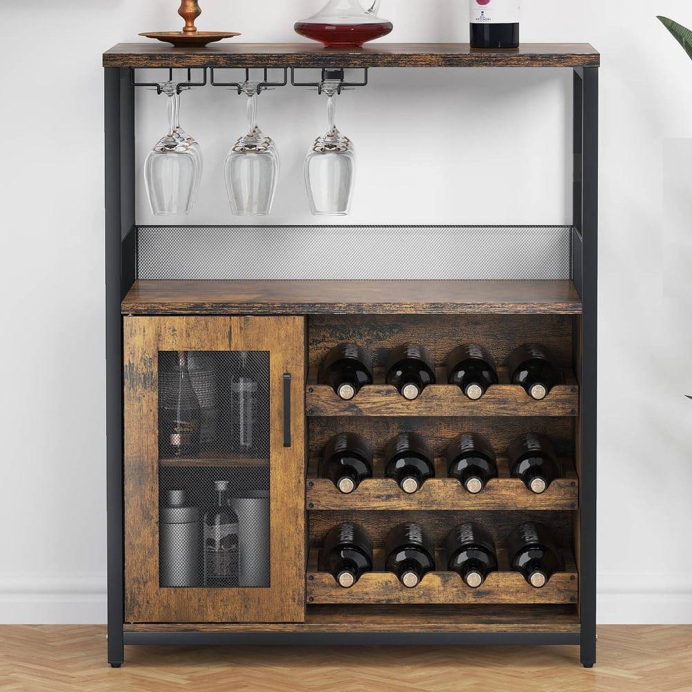 Modern Wine Bar Cabinet with Glass Holder