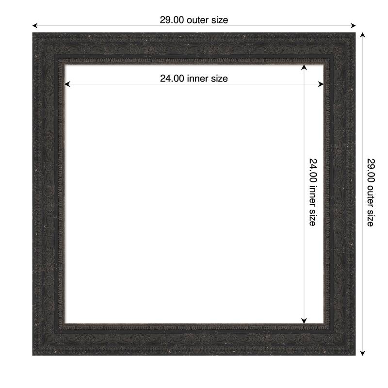 Attic Aged Framed Dry Erase Magnetic Board - 29 x 29 in - Attic Aged Black
