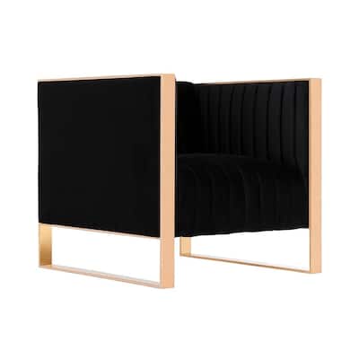Manhattan Comfort Trillium Rose Gold Velvet Accent Chair