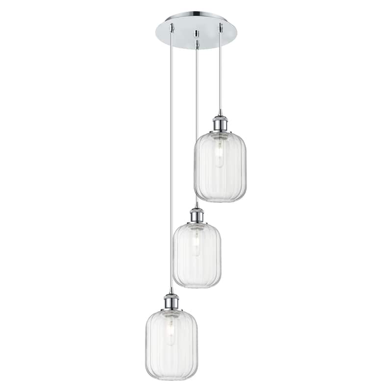 Innovations Lighting Endless Possibilities Ballston - Preston - 3 Light 13" Jar Shade Cord Hung Multi Pendant - Clear/Polished Chrome