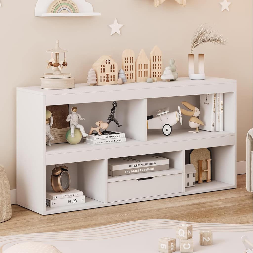 2-Tier Kids Bookshelf and Toy Storage Organizer