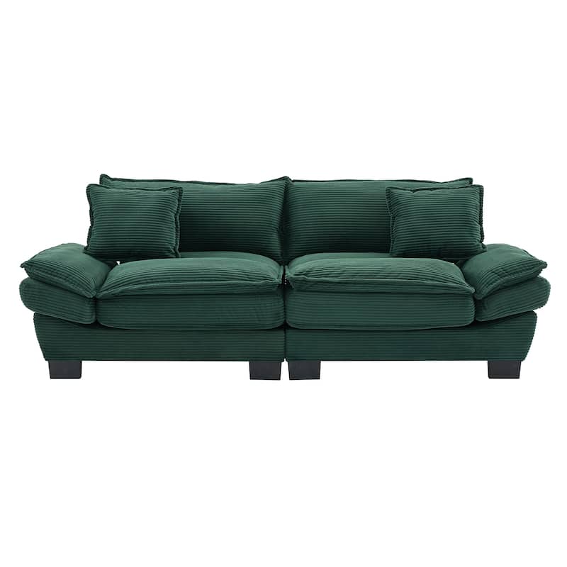 65.5" Upholstered 3-Seater Sofa Couch with Two Pillows and Sturdy Construction