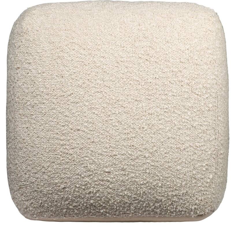 HomeRoots 18" Gray Polyester Cube Outdoor Pouf Ottoman