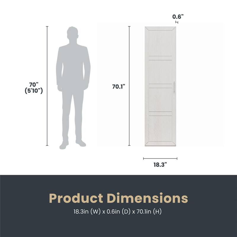 Roomfitters Perry Park Modular Membrane Press Single Door Kit for Closet Units, Ivory Finish