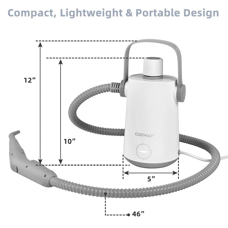 Costway 1000W Multifunction Portable Hand-held Steam Cleaner W/10 - 5.5'' x 5'' x 10''