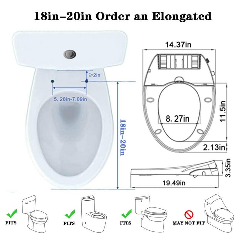 Toilet Seat Bidet Seat with Self Cleaning Dual Nozzles Non electric Separated Rear & Feminine