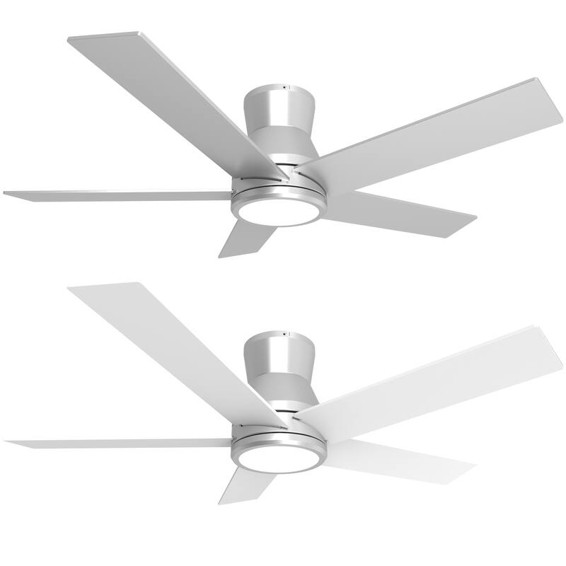52" Brushed Nickel Lowe Profile Ceiling Fan with Light
