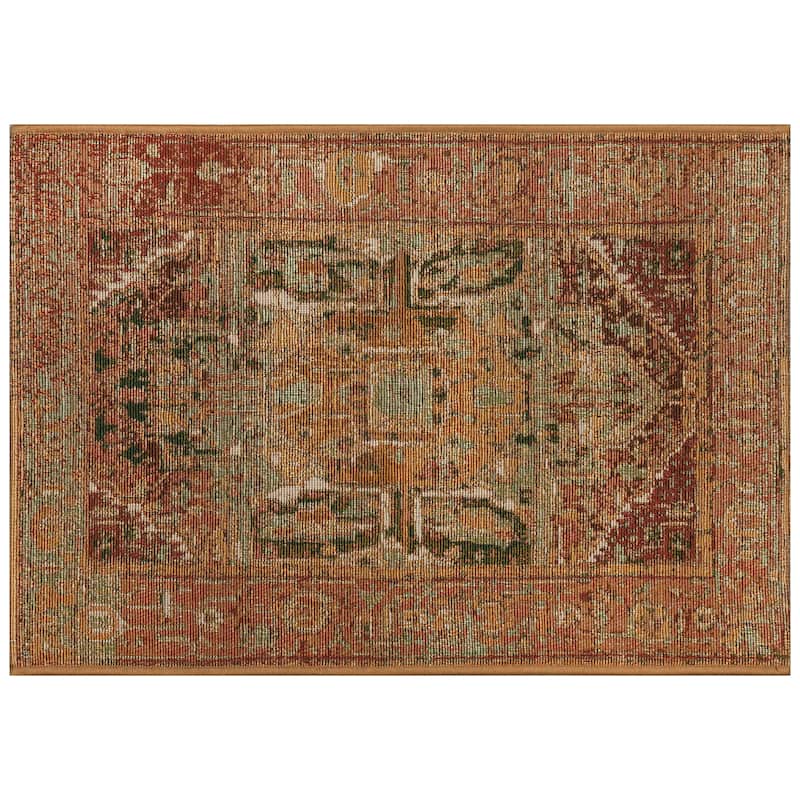 Liora Manne Esencia Heriz Indoor/Outdoor Mat - 1'11" x 4'11" - Terracotta