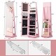 preview thumbnail 4 of 6, 360° Rotating Mirrored Jewelry Cabinet Armoire 3 Color LED Modes Lockable - 21.5" x 21.5" x 63.5" (L x W x H)