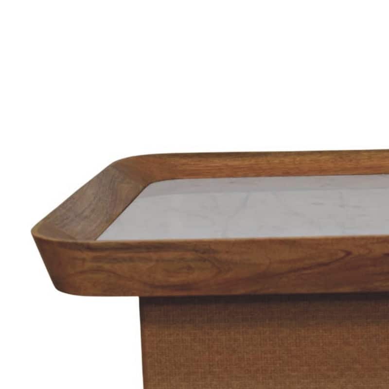 Artisan Furniture Solid Wood Marble Top Chatai Coffee Table , Brown