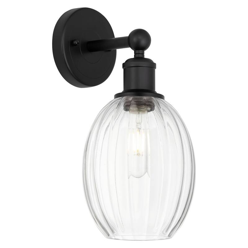 Innovations Lighting 616-1W-13-7 Preston Sconce Preston 13" Tall Wall - Matte Black / Clear