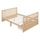 preview thumbnail 50 of 58, 2-in-1 Convertible Crib, Full Size Bed Frame with Drawers and 3 Height Options, Modern Baby Crib Toddler Bed with Guard Rail