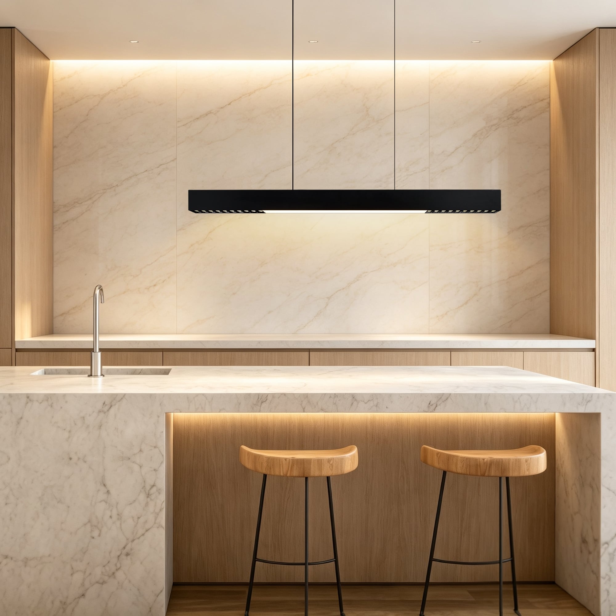 CWI Lighting Pienza Integrated LED 52in Black Chandelier