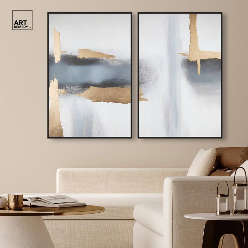 Visual Gold Vortex I Canvas Set of 2 by Art Remedy