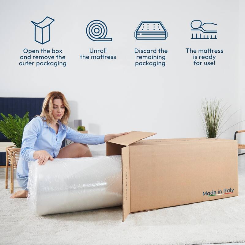 GDFStudio - Cassian 12 Inch Queen Size Memory Foam Mattress,7 Zone Pocket Spring,Medium Firm Support