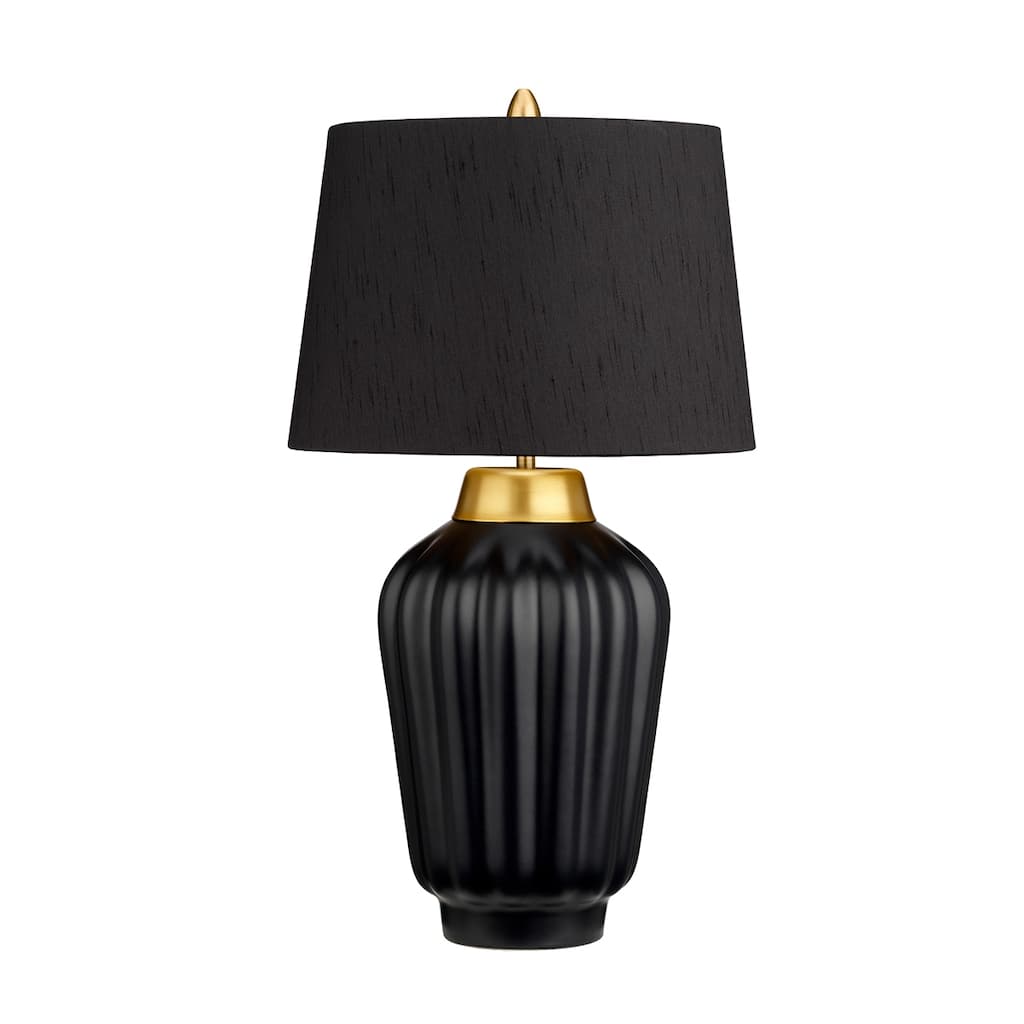 Bexley Table Lamp in Black and Brushed Brass - 12 x 12 x 22