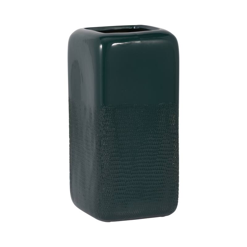 Sagebrook Home Ceramic Vase, Versatile Home Accents for Stylish Decor - Forest Green - 6" x 6" x 12"