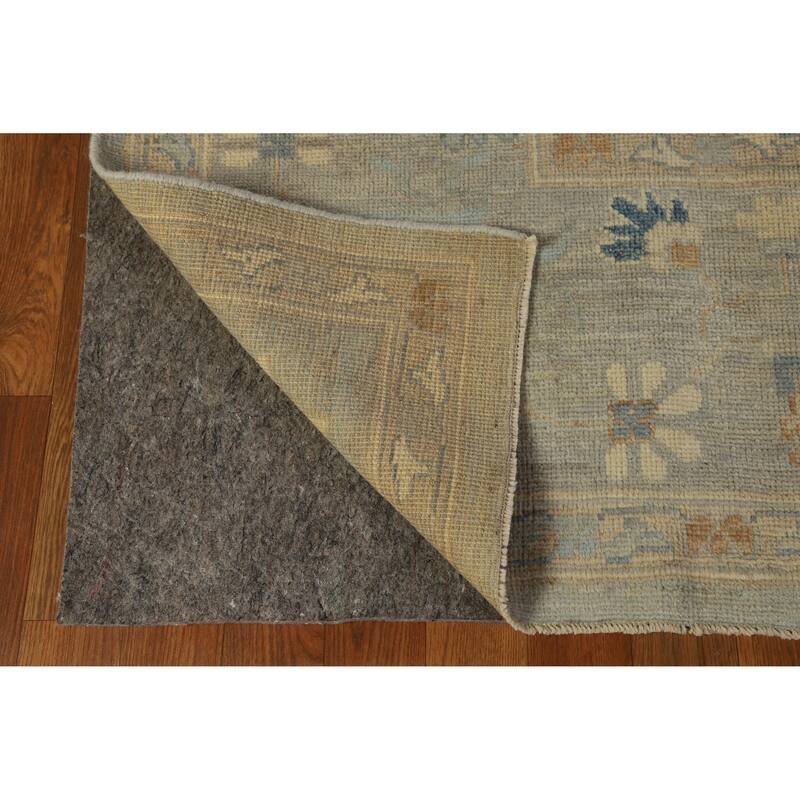 Hand Knotted Oriental 100% Wool Carpet Transitional All-Over Greys & Charcoal Oushak Area Rug - 9' 11'' X 8' 1''