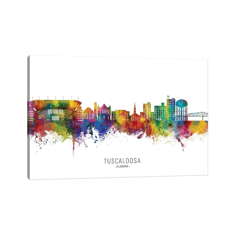 iCanvas "Tuscaloosa Alabama Skyline City Name" by Michael Tompsett Canvas Print