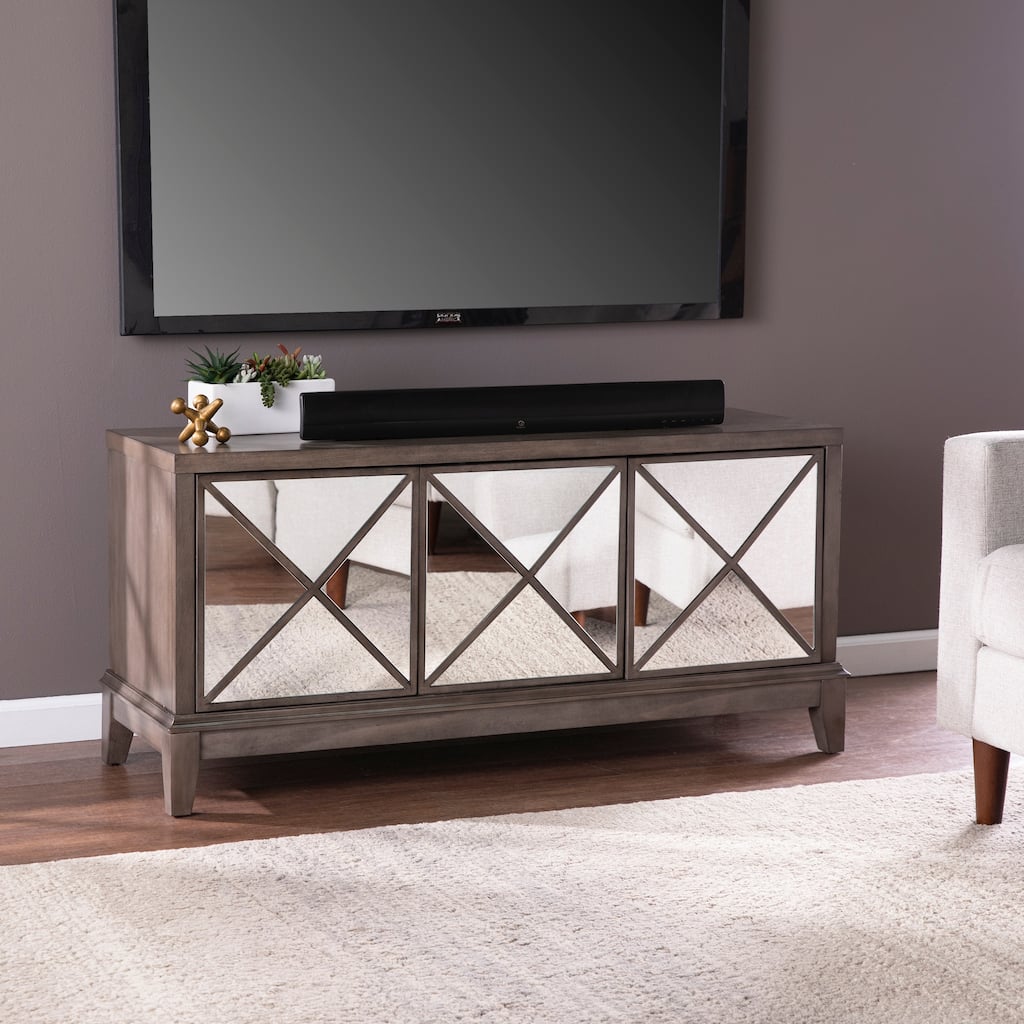 Mirrored Media Cabinet,Wooden TV Stand