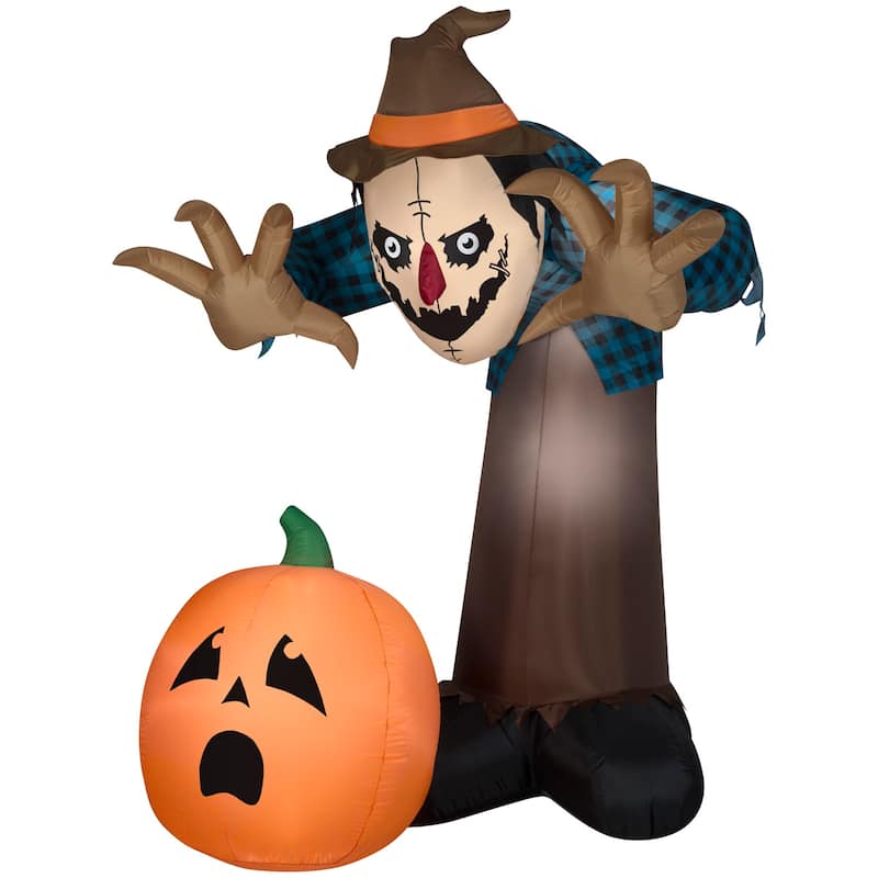 Gemmy Giant Animated Halloween Inflatable Scarecrow, 7.5 ft Tall