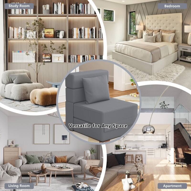 Corduroy Compression Convertible Folding Sectional Sofa