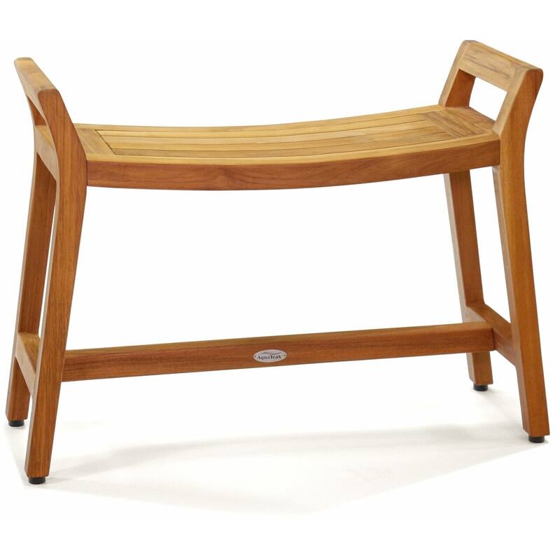 Patented Asia Ascend Teak Shower Bench - Teak Oil - 24" Wide