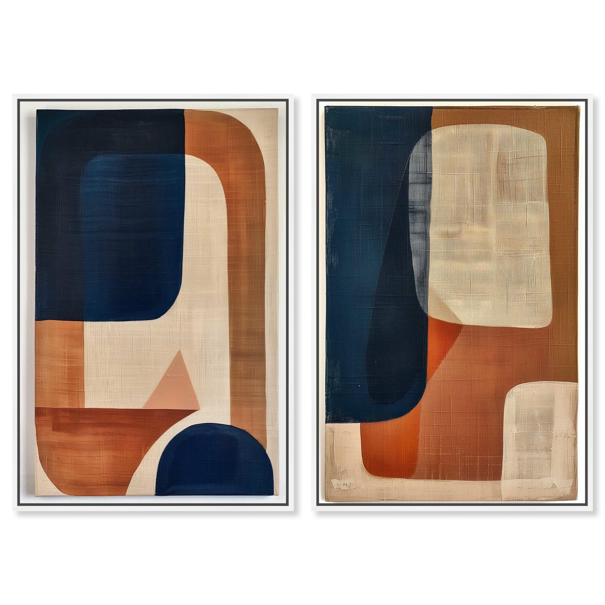 Blue Cream Set Canvas Set of 2 by Art Remedy