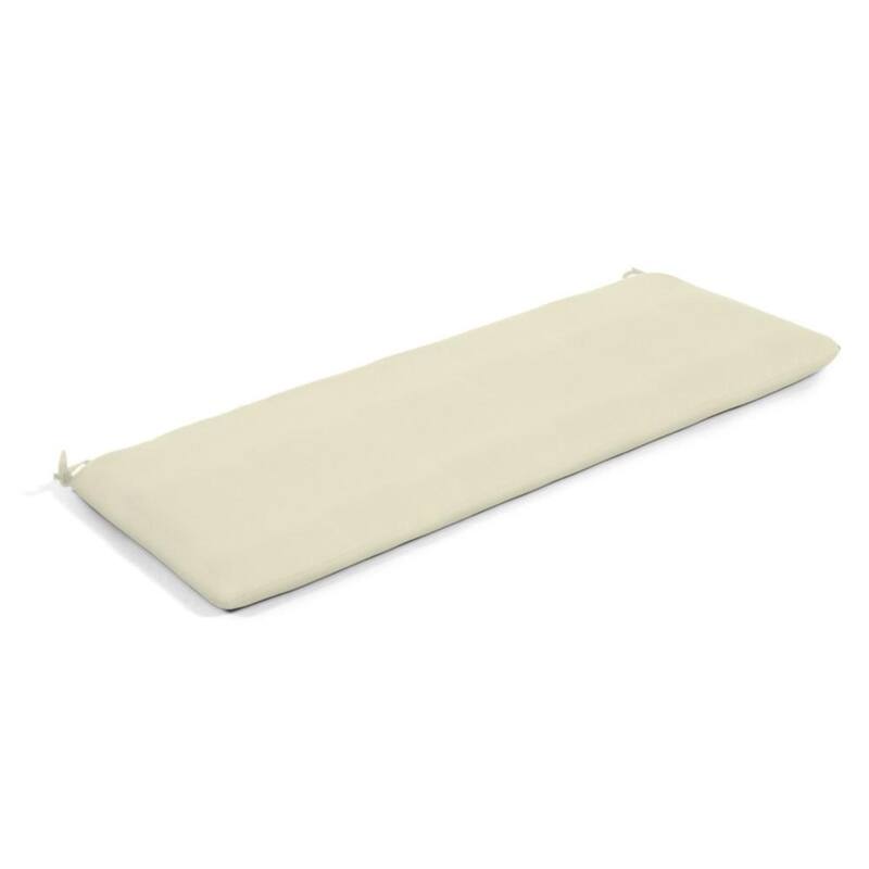 Sunbrella Solid Fabric 1-Piece Indoor/Outdoor Bench Cushion, 48"W x 18"L - Canvas Canvas