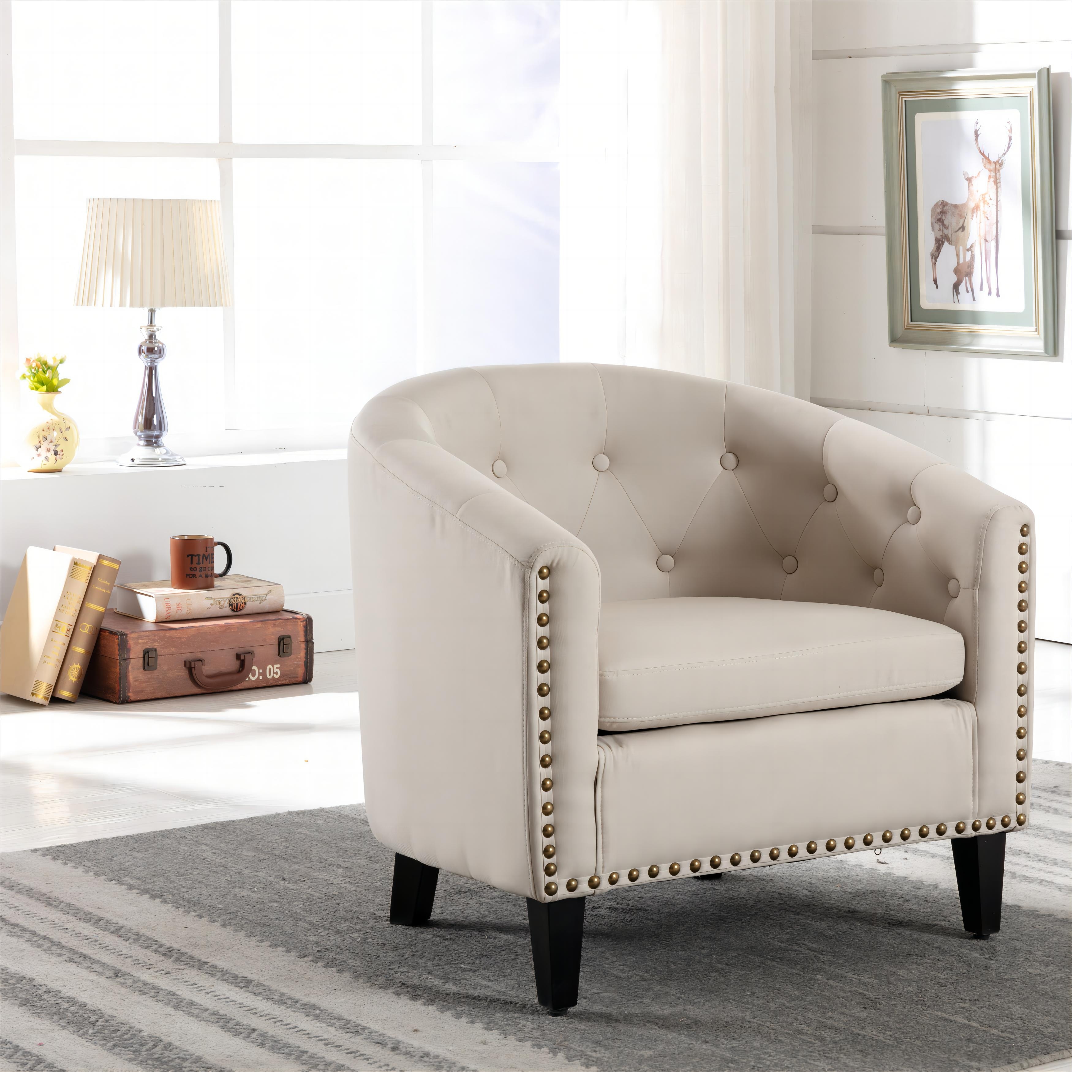 Tufted barrel chair deals