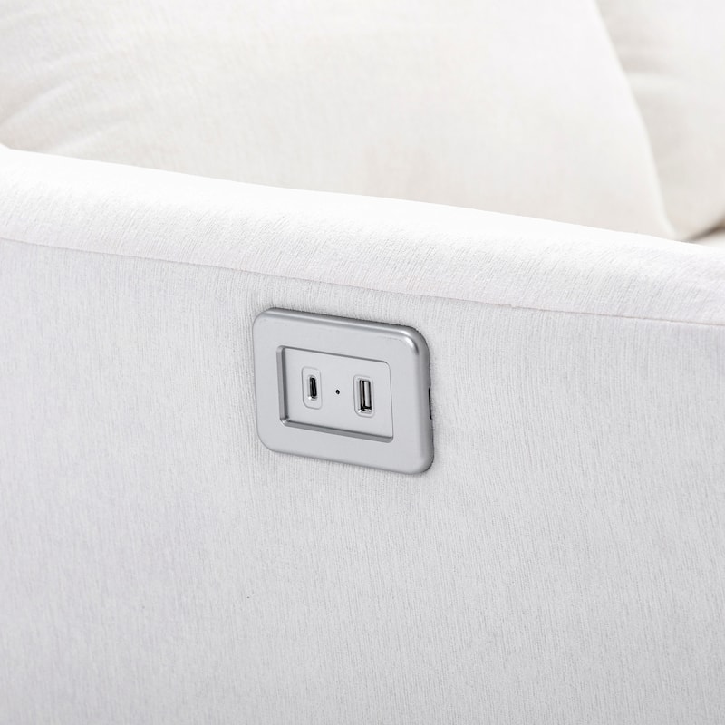 L-Shape Sectional Sleeper Sofa Bed with USB Charging Port