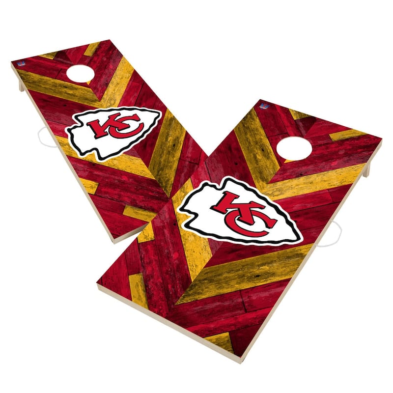 Kansas City Chiefs Regulation 2x4 Cornhole Boards - V7 - Include Team Logo Bags