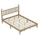 preview thumbnail 16 of 25, Queen Size Wood Platform Bed with Gourd Shaped Headboard, Retro Style Platform Bed with Wooden Slat Support, White