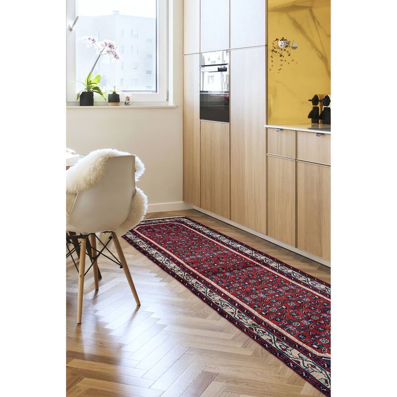 ECARPETGALLERY Hand-knotted Andelz Red Wool Rug - 2'8 x 10'4