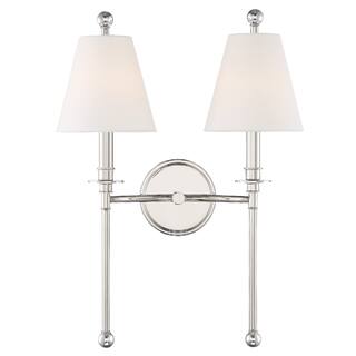Riverdale 2 Light Polished Nickel Wall Mount - 15'' W x 14.5'' H x 7'' D